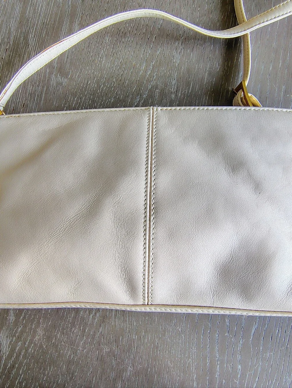 Etienne Aigner Ivory Genuine Leather Adjustable Shoulder Bag Gold Hardware NWT